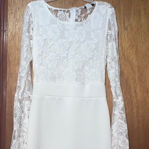 White Bodycon Polyester Dress